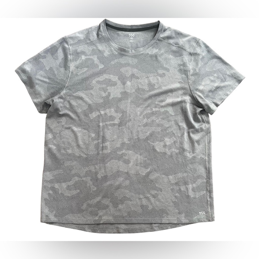 DSG Mens Camo SS short sleeve T-shirt XL extra large gray silver Activewear